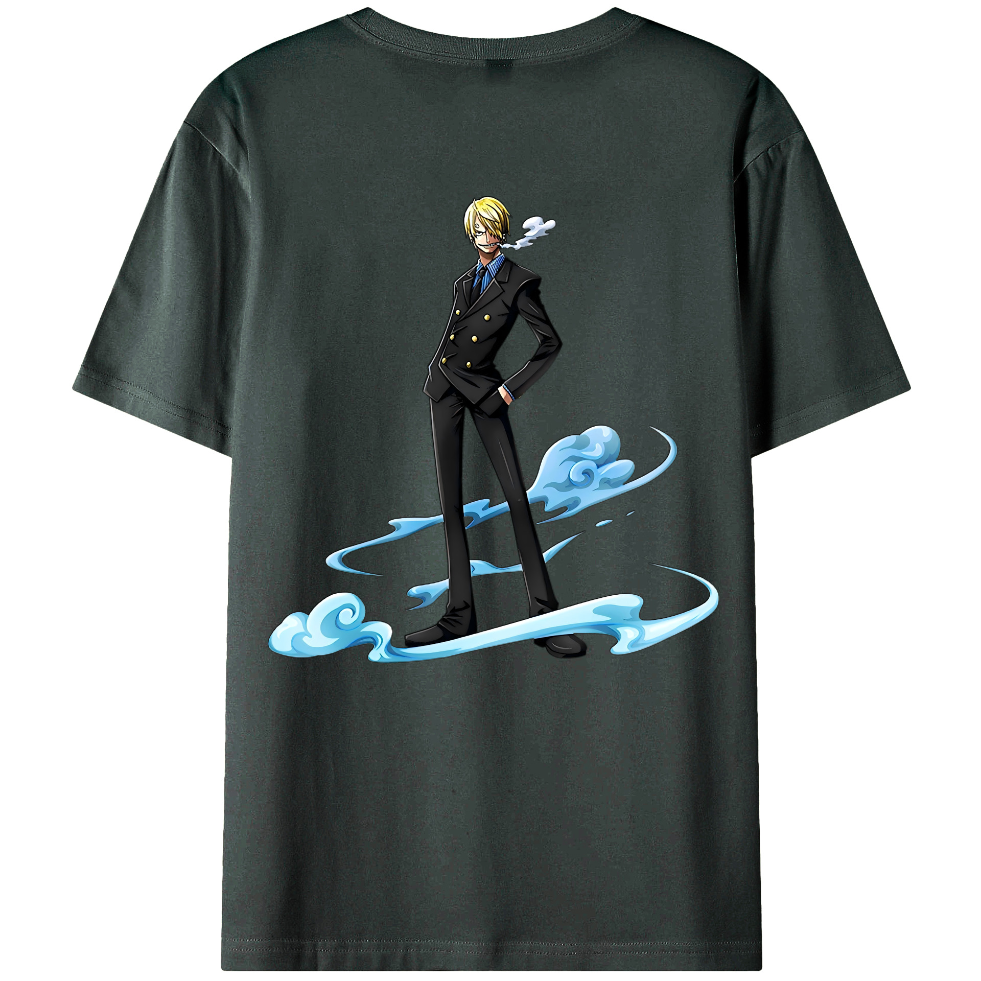 （画像用） ワンピース サンジ ONE PIECE Sanji 綿100％ メンズ半袖Tシャツ（バックプリント） 通気性